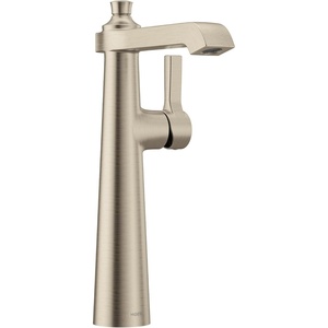 Moen S6982 Flara One-Handle Single Hole Vessel Sink Bathroom Faucet, Chrome(Brushed Nickel)