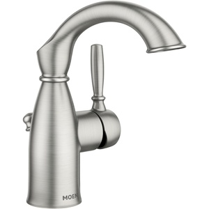Moen Sarona Spot Resist Brushed Nickel One-Handle Single Hole Rustic Farmhouse Bathroom Sink Faucet with Optional Deckplate, 84144SRN(Spot Resist Brushed Nickel)