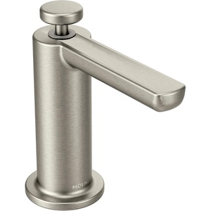 Moen Spot Resist Stainless Modern Deck Mounted Kitchen Soap Dispenser with Above-the-Sink Refillable Bottle, S3947SRS(Spot Resist Stainless)