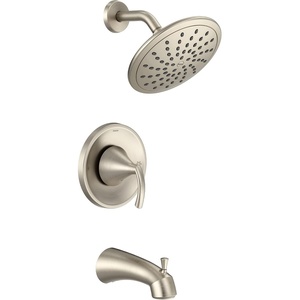 Moen T2843EPBN Glyde Tub Shower Faucet System with Rainshower Showerhead without Valve, Brushed Nickel(Brushed Nickel)