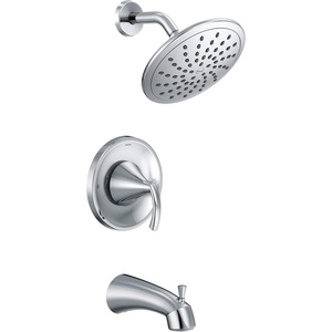 Moen T2843EPBN Glyde Tub Shower Faucet System with Rainshower Showerhead without Valve, Brushed Nickel(Chrome)