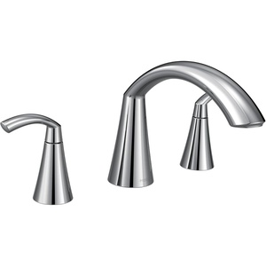 Moen T373 Glyde Chrome Two-Handle high arc Roman tub Faucet(Chrome)
