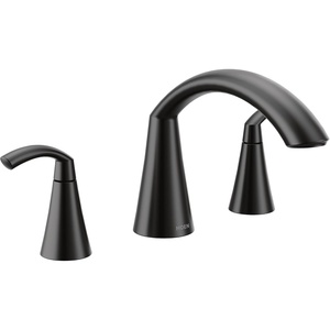 Moen T373 Glyde Chrome Two-Handle high arc Roman tub Faucet(Matte Black)