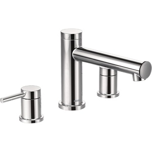 Moen T393 Align 2-Handle Deck Mount Modern Roman Tub Faucet Trim Kit, Valve Required, Chrome(Chrome)