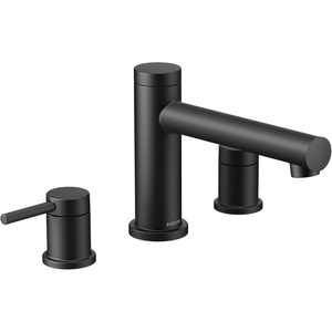 Moen T393 Align 2-Handle Deck Mount Modern Roman Tub Faucet Trim Kit, Valve Required, Chrome(Matte Black)