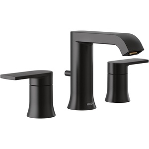 Moen T6708BL Genta LX Two-Handle Widespread Modern Bathroom Faucet, Valve Required, Matte Black