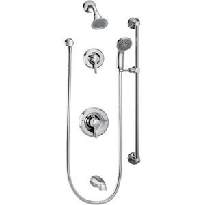 Moen T8343EP15 Commercial M-Dura Posi-Temp Tub/Shower Trim, Valve Required 1.5-gpm, Chrome(Chrome)