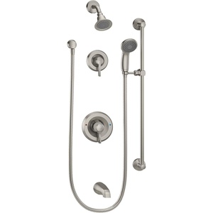Moen T8343EP15 Commercial M-Dura Posi-Temp Tub/Shower Trim, Valve Required 1.5-gpm, Chrome(Classic Brushed Nickel)