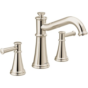 Moen T9023 Belfield Two-Handle Deck Mounted Roman Tub Faucet Without Valve, Chrome(Polished Nickel)