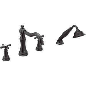 Moen TS21102BL Weymouth Roman Tub Faucet Trim with Cross Handles, Valve Required, Matte Black(Matte Black)