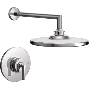 Moen TS22002 Arris Posi-Temp Pressure Balancing Modern Shower Trim Kit with 10-Inch Rainshower, Valve Required, Chrome(Chrome)
