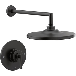 Moen TS22002EPBL Arris Posi-Temp Pressure Balancing Modern Shower Trim Kit with 10-Inch Eco-Performance Rainshower, Valve Required, Matte Black(Matte Black)
