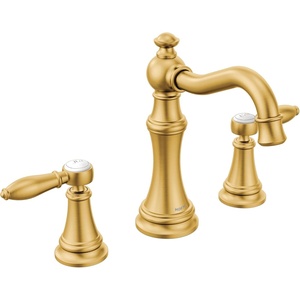 Moen TS42108BN Weymouth Two-Handle High Arc Bathroom Faucet Trim Kit without Valve, Brushed Nickel(Brushed Gold)