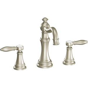 Moen TS42108BN Weymouth Two-Handle High Arc Bathroom Faucet Trim Kit without Valve, Brushed Nickel(Brushed Nickel)