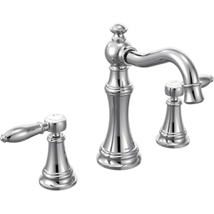 Moen TS42108BN Weymouth Two-Handle High Arc Bathroom Faucet Trim Kit without Valve, Brushed Nickel(Chrome)