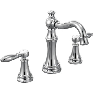 Moen TS42108BN Weymouth Two-Handle High Arc Bathroom Faucet Trim Kit without Valve, Brushed Nickel(Polished Nickel)
