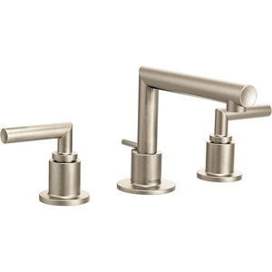 Moen TS43002BL Arris Two-Handle Modern 8 in. Widespread Bathroom Faucet Trim Kit, Valve Required, Matte Black(Brushed Nickel)