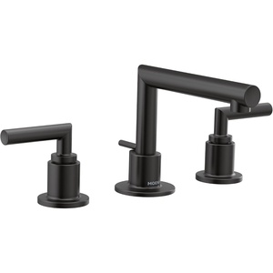 Moen TS43002BL Arris Two-Handle Modern 8 in. Widespread Bathroom Faucet Trim Kit, Valve Required, Matte Black(Matte Black)