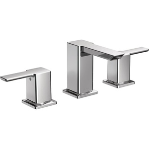 Moen TS6720BN 90 Degree Two-Handle 8 in. Widespread Bathroom Faucet Trim Kit, Valve Required, Brushed Nickel(Chrome)