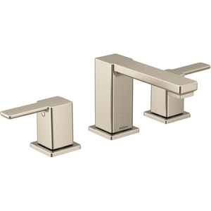 Moen TS6721BN 90 Degree Two-Handle Widespread Modern Bathroom Faucet, Valve Required, Brushed Nickel