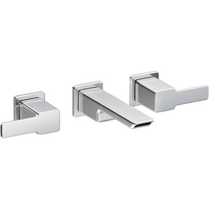 Moen TS6731BN 90 Degree Two-Handle Wall Mount Bathroom Faucet Trim, Valve Required, Brushed Nickel(Chrome)