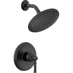Moen UT2282EPBL Dartmoor M-CORE 2-Series 1-Handle Shower Trim Kit with 8-Inch Rainshower, Valve Required, Matte Black(Matte Black)