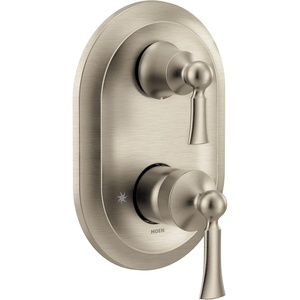 Moen UT5500 Wynford M-CORE 3-Series 2-Handle Shower Trim with Integrated Transfer Valve, Valve Required, Chrome(Brushed Nickel)
