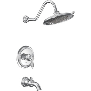 Moen UTS232104EPNL Weymouth M-CORE 2-Series 1-Handle Tub and Shower Trim Kit, Valve Required, Polished Nickel(Chrome)