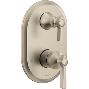 Moen UTS2411BN Flara M-CORE 3-Series 2-Handle Shower Trim with Integrated Transfer Valve, Valve Required, Brushed Nickel(Brushed Nickel)