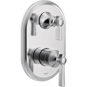 Moen UTS2411BN Flara M-CORE 3-Series 2-Handle Shower Trim with Integrated Transfer Valve, Valve Required, Brushed Nickel(Chrome)