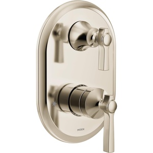 Moen UTS2411BN Flara M-CORE 3-Series 2-Handle Shower Trim with Integrated Transfer Valve, Valve Required, Brushed Nickel(Polished Nickel)
