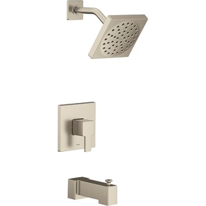 Moen UTS2713EPBN 90 Degree M-CORE 2-Series 1-Handle Tub and Shower Trim Kit, Valve Required, Brushed Nickel(Brushed Nickel)