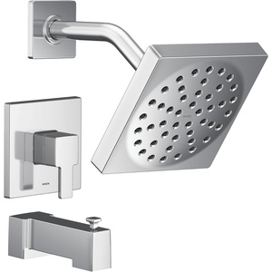 Moen UTS2713EPBN 90 Degree M-CORE 2-Series 1-Handle Tub and Shower Trim Kit, Valve Required, Brushed Nickel(Chrome)