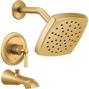 Moen UTS2913EPBG Flara M-CORE 2-Series 1-Handle Tub and Shower Trim Kit, Valve Required, Brushed Gold(Brushed Gold)