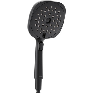 Moen Verso Eco-Performance Infiniti Dial Square Handheld Shower, 6-Inch Diameter Spray Head, Spot Resist Nickel, 220H4EPSRN(Matte Black)