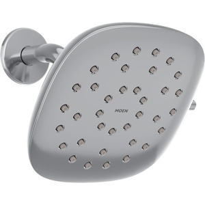 Moen Verso Eco-Performance Infiniti Dial Square Rain Shower Head, 6-Inch Diameter Spray Head, Matte Black, 220R4EPBL(Chrome)