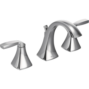 Moen Voss Brushed Nickel Contemporary Two-Handle Widespread Bathroom Sink Faucet Trim Kit for Adjustable 3-Hole Installations, Valve Required, T6905BN(Chrome)