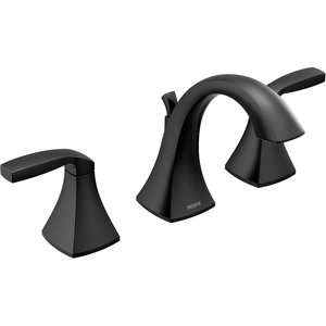 Moen Voss Brushed Nickel Contemporary Two-Handle Widespread Bathroom Sink Faucet Trim Kit for Adjustable 3-Hole Installations, Valve Required, T6905BN(Matte Black)