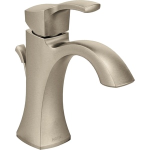 Moen Voss Chrome One-Handle Single Hole Bathroom Sink Faucet with Optional Deckplate, 6903(Nickel)