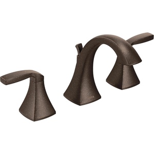 Moen Voss Oil-Rubbed Bronze Contemporary Two-Handle Widespread Bathroom Sink Faucet Trim Kit for Adjustable 3-Hole Installations, Valve Required, T6905ORB(0.5)