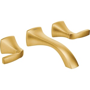Moen Voss Two-Handle Wall Mount Bathroom Faucet Trim Kit, Valve Required, Chrome T6906(Gold)