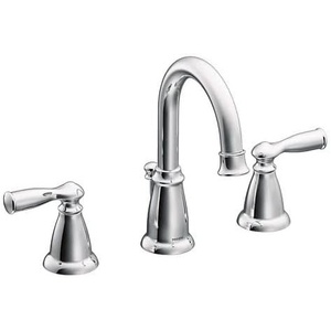 Moen WS84924SRN Two-Handle High Arc Bathroom Faucet, Spot Resist Brushed Nickel(Chrome)