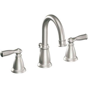 Moen WS84924SRN Two-Handle High Arc Bathroom Faucet, Spot Resist Brushed Nickel(Spot Resist Brushed Nickel)