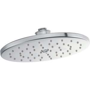 Moen Waterhill Brushed Nickel 10-Inch Wide Single Function Rain Showerhead with Immersion Rainshower Technology, S112BN(Chrome)