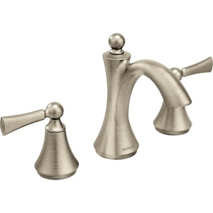 Moen Wynford Brushed Nickel Two-Handle Widespread High-Arc Bathroom Faucet with Lever Handles, Valve Required, T4520BN(Brushed Nickel)