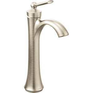 Moen Wynford Chrome One-Handle High Arc Vessel Sink Bathroom Faucet, 4507(Brushed Nickel)