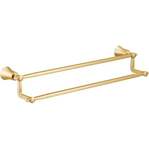 Moen YB0322CH Flara 24-Inch Double -Towel Bar, Chrome(Brushed Gold)