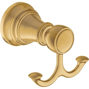 Moen YB8403BG Weymouth Double Robe Hook, Brushed Gold(Brushed Gold)