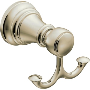Moen YB8403BG Weymouth Double Robe Hook, Brushed Gold(Polished Nickel)