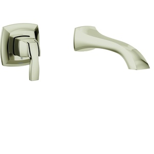 Voss Polished Nickel Single Handle Wall Mount Tub Filler High Flow Tub Faucet with 10″ Spout Reach, WT691NL